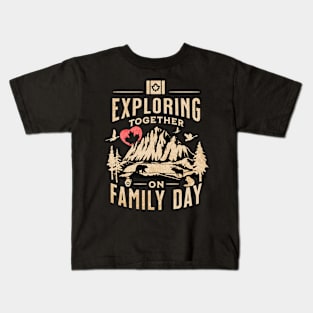 Exploring Together on Family Day Kids T-Shirt